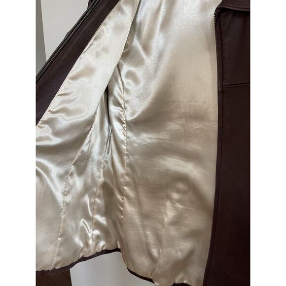NEW WILSONS LEATHER LINDSEY THINSULATE LEATHER SCUBA JACKET $375 Brown Size Med - Picture 3 of 6